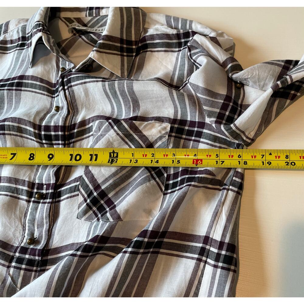 Veronica Beard Shirt Dress Marcy Plaid Sz 4 Tie Waist Convertible Sleeve Preppy - Picture 12 of 13